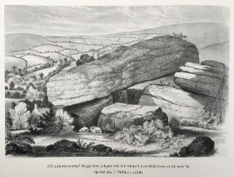 Rugglestone Loganstone engraving by Hackett