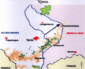 Widecombe WW1: Map of the Battle of Paddebeek
