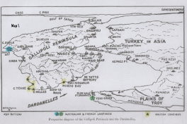 Widecombe WW1: Gallipoli peninsula showing Sedd-al-Bahr