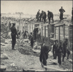 Widecombe WW1: Marines building defences at Ostend. Picture supplied by David Ashman