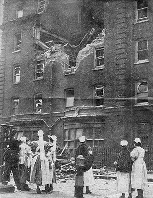 Air Raid Damage The London Hospital 1942 (Source Pinterest photograph)