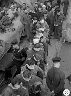 Crew of U-Boat 593  held as Prisoners of War 16.12.1943 (Photo: US Government Archive)