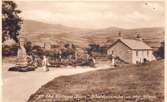 Widecombe Old Village Sign Postcard