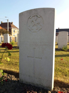 Widecombe WW1: Henry Broome's Headstone taken in 2018