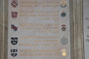 Widecombe WW1: John Douglas Henderson Radcliffe. War Memorial at All Souls College