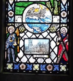 Widecombe WW1: Leusdon Church Stained Glass Window Detail