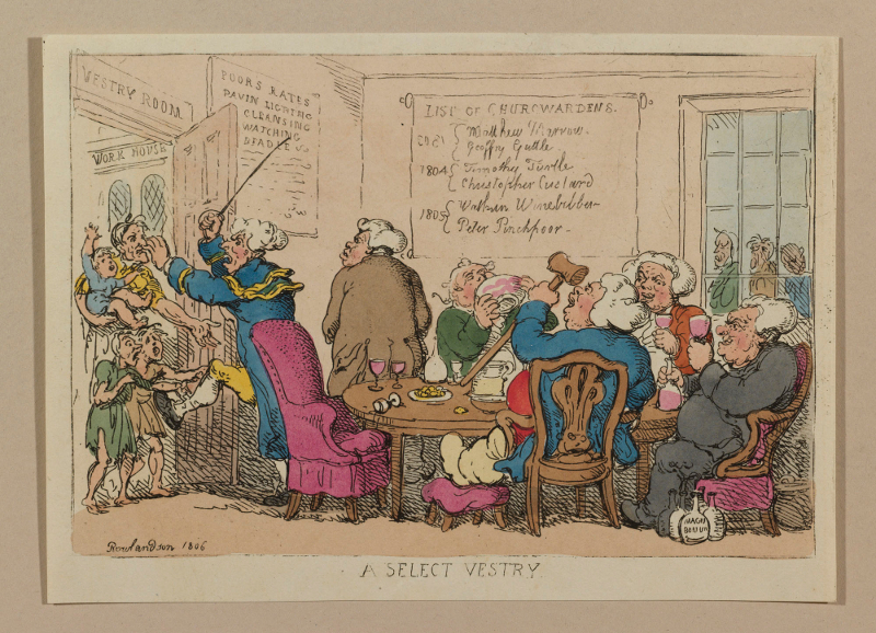 Rowlandson Etching: A Select Vestry 1806